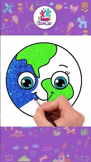 How to Draw Earth 🌍 #howtodraw #shorts