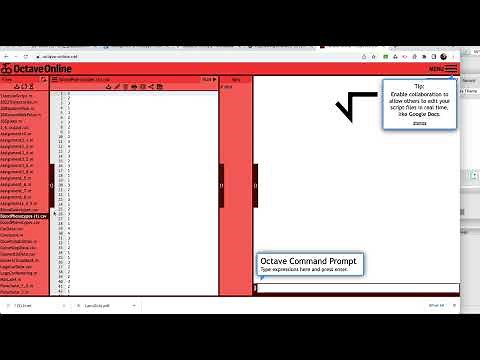 Uploading and reading a file in Octave-Online