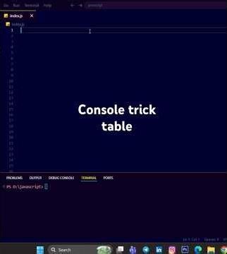 How to make table in console | Shorts
