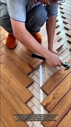 Perfect Herringbone Floor Installation That Looks Flawless!
