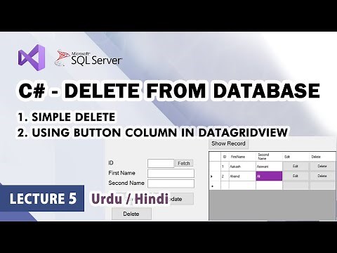 C# - Delete record from database | Deleting selected data | Delete row from datagridview SQL Server