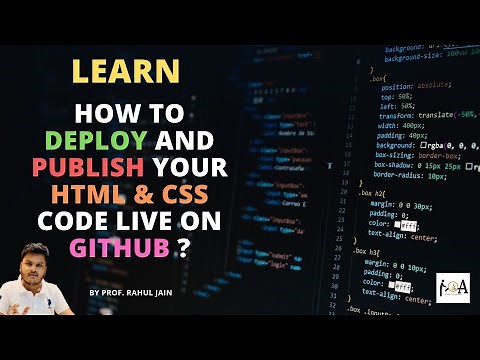 How to Deploy and Publish your HTML & CSS Code on GITHUB? Host your Website on Github Pages