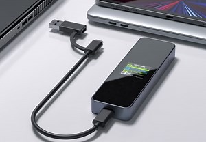 M.2 NVMe SSD enclosure with info display, power protection, upgradable firmware and more