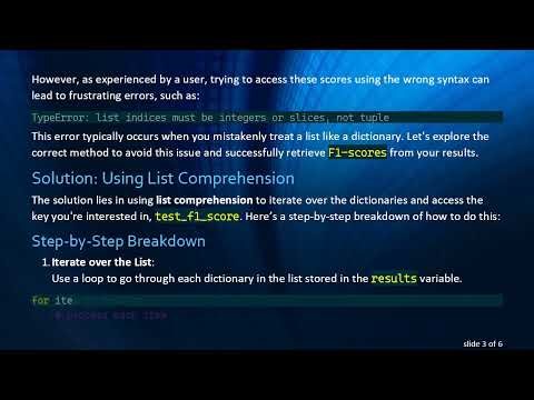 Accessing F1-Scores from a List of Dictionaries in Python