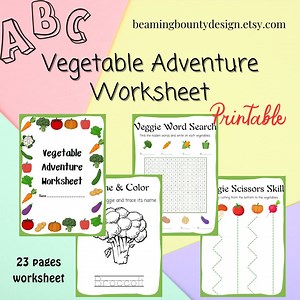 Vegetable Worksheet Set | Kids Fun Worksheet | Worksheet Set With Answer | Printable Activities for Kids | Educational & Interactive - Etsy Canada