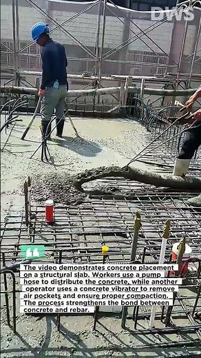 Concrete Pouring with Vibrator | Reinforced Slab Casting Process