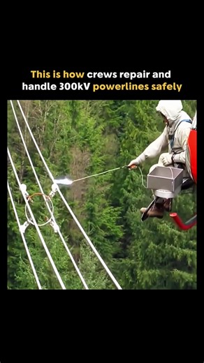 This is helicopter-supported live-line transmission maintenance, one of the most demanding operations in modern aviation. Crews service high-voltage power lines carrying up to hundreds of kilovolts while they remain fully energized. By equalizing electrical potential between the helicopter, technician, and conductor, workers can safely inspect and replace critical components without shutting down the grid. This matters because it keeps entire regions powered continuously, even across remote terr