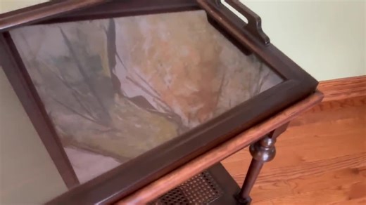 Vintage Bar Cart with Removable Glass Tray and Cane Lattice Decor/Tea Cart/ Rolling Table/Vintage Trolley/Bar on Wheels/Table with Wheels