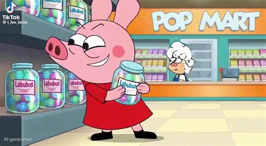 Peppa pig stealing labubu candy