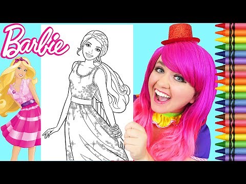 Coloring Barbie GIANT Coloring Page | Crayons