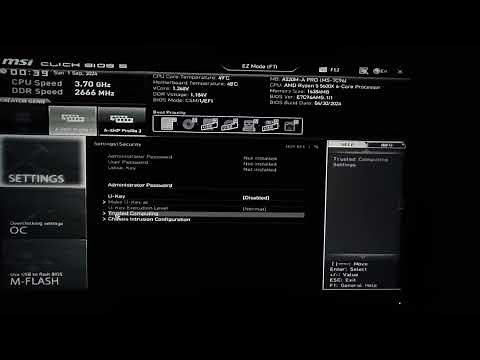 How to enable TPM in MSI Motherboards