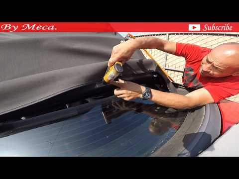How to repair rear windows in a 2003 mustang convertible top