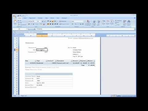 Billing Statement Installed Template in Excel 2007/2010 (Video 2 of 3)