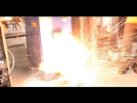 Oil furnace blowing up, big explosions!