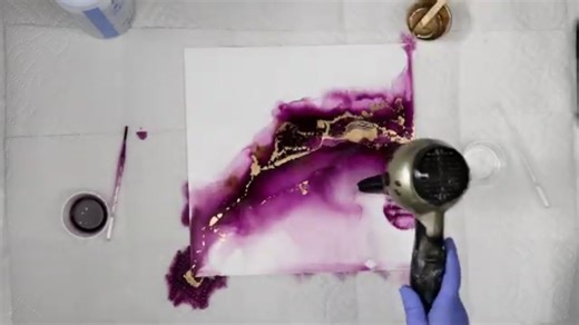 Magic with Mixed Media Fluid Art with Acrylic Inks and Rubbing Alcohol!