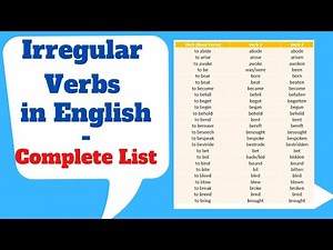 Regular and Irregular Verbs - Check out the Complete List of All Irregular Verbs in English!