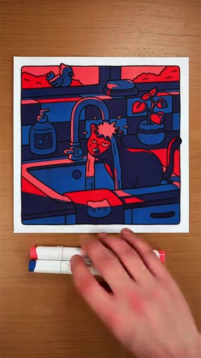 Transforming Coloring Book Pages with Markers