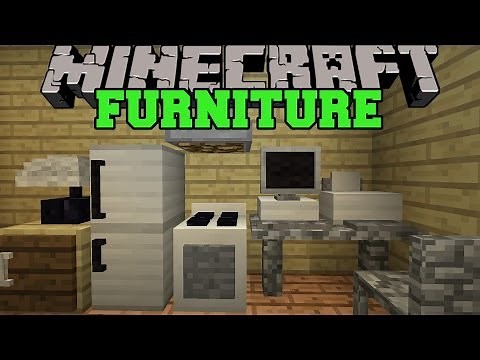 Minecraft: FURNITURE MOD (COMPUTER, TV, FRIDGE, OVEN, COUCH, & MORE!) Mod Showcase