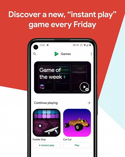 Happy Game of the Week Day! 🙌 Every Friday, our editors select a new “Instant Play” title for you to enjoy. No need for installs or downloads, just open the Google Play Games app and play! https://goo.gle/37i4Fas | Google Play