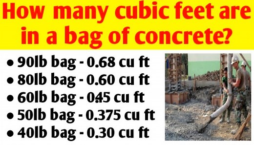 How many cubic feet are in a bag of concrete - Civil Sir