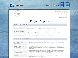 Project Proposal Template | Project Management | Simple Proposal Template | Project Proposal Guide | Editable Proposal | Project Guide Word - Etsy