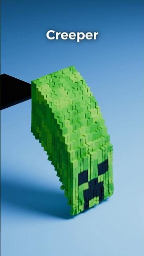 Satisfying Minecraft Heads Made of Thousands of Cubes Falling in 3D #blender #minecraftanimation