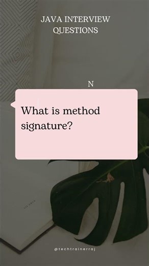 method signature???#coding #javaautomation #javainterview #java #techtrainerraj