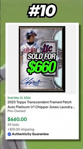 Top 15 Chipper Jones Baseball Cards Recently Sold - His Best Cards Worth Money #baseballcards