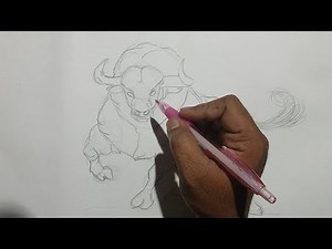 Easy Bull Drawing TUTORIAL for Beginners | How to Sketch a Powerful Buffalo Step-by-Step