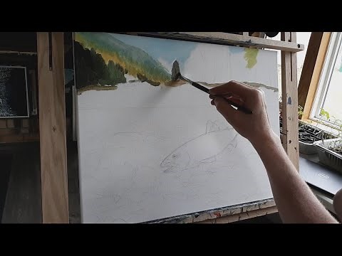 Painting a Brown Trout in Acrylic!