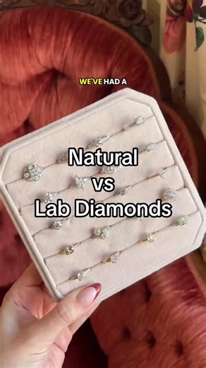 Maejean Vintage Jewelry on Instagram: "Our thoughts on natural vs lab diamonds! Full disclosure, we don’t have any lab grown diamond rings and all the diamonds you see in this video are natural! #MJVJewelry #VintageJewelry"