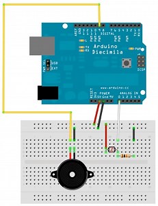 Piezo with an Arduino & photoresistor