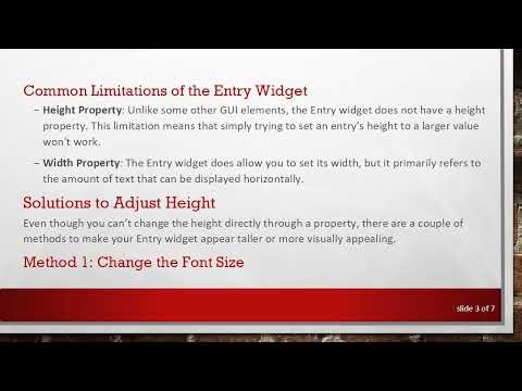How to Adjust the Height of a Tkinter Entry Widget in Python