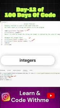 Input Function in Python 🔥 Taking User Input in Python Explained Day 12 of 100 Days of Code
