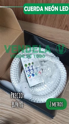VENDELA #VendeDeTodo on Instagram: "🌟 Cuerda Neón LED 2 m — Luces que Siguen la Música y se Programan a Tu Ritmo! 🎶✨ Dale vida a tus espacios con esta cuerda LED de 2 metros que reacciona al sonido, se programa por tiempo y se controla fácilmente: 📱 Control total desde tu móvil (Mobile App) 🎛️ Control remoto incluido 🎵 Luces que siguen la música para ambiente festivo ⏰ Programable por tiempo para encendido/apagado automático Perfecta para habitaciones, fie