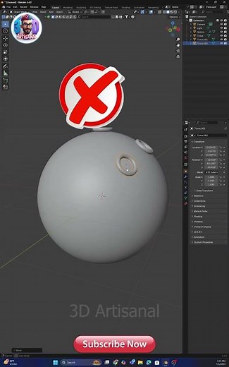 Perfect Object Placement on any Surface Using Blender's Snapping Tool #shorts