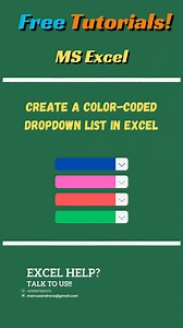 Create a Color-Coded Dropdown List in Excel using Data Validation and Conditional Formatting to enhance data visualization. #ExcelTips #ProductivityHack #ExcelTutorial #LearnWithMe #Excel | Marcus Andreno
