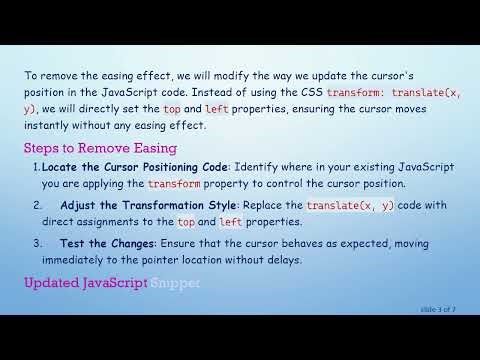 How to Remove Easing from a Custom Cursor in Web Development