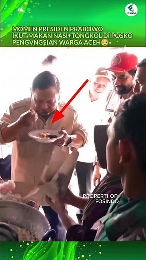 Prabowo Makan Nasi+Tongkol diposko Pengungsian Aceh🥹#banjir #aceh #prabowo #peduli #makan #shorts