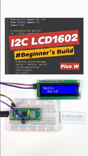 Raspberry Pi Pico Project: I2C LCD 1602 #engineering #python #microcontroller