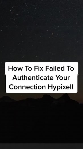 How To Fix Failed To Authenticate Your Connection Hypixel! #hypixel #mc #minecraft #fyp #fy #foryou #fypシ #minecrafttutorials #howto #minecrafthacks