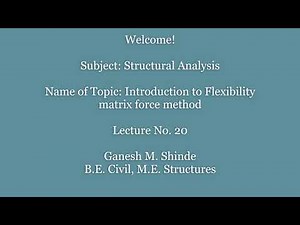 Flexibility Matrix Method- Introduction to Flexibility matrix force method