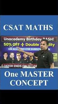 CSAT Maths: One Master Concept l UPSC CSE l Parvej Alam
