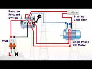 Single Phase Motor Reverse Forward Connection ‪@JrElectricSchool‬