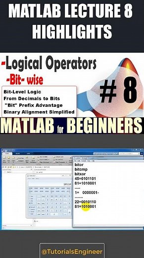 8- MATLAB Lecture 8: #matlab #bit #tutorial #math #logic