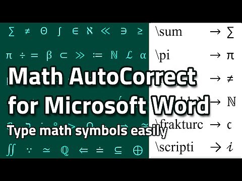 Easily type math symbol shortcuts in Microsoft Word