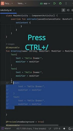 Android Studio Hack: Comment Code in 1 Second! ⚡