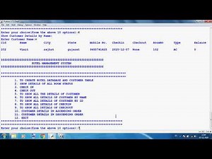 Class 12 IP CBSE Hotel Management System Project Explanation