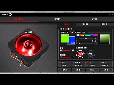 Software de controle de rgb amd ryzen wraith prism ( instalação e como controlar os efeitos rgb )