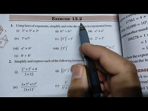 Exponents and power Ex- 13.2 Chapter -13 || Class 7th Maths